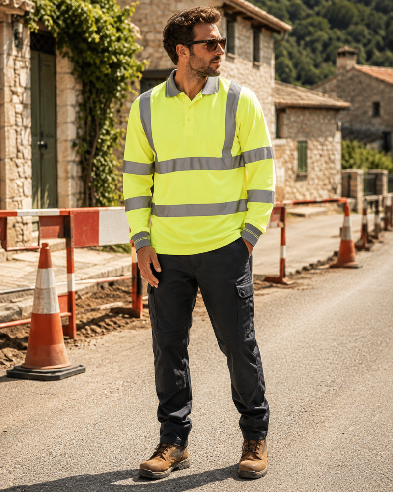 Rhys Men's High Visibility Polo Shirt – EN ISO 20471 Class 3 Short Sleeve Work Polo