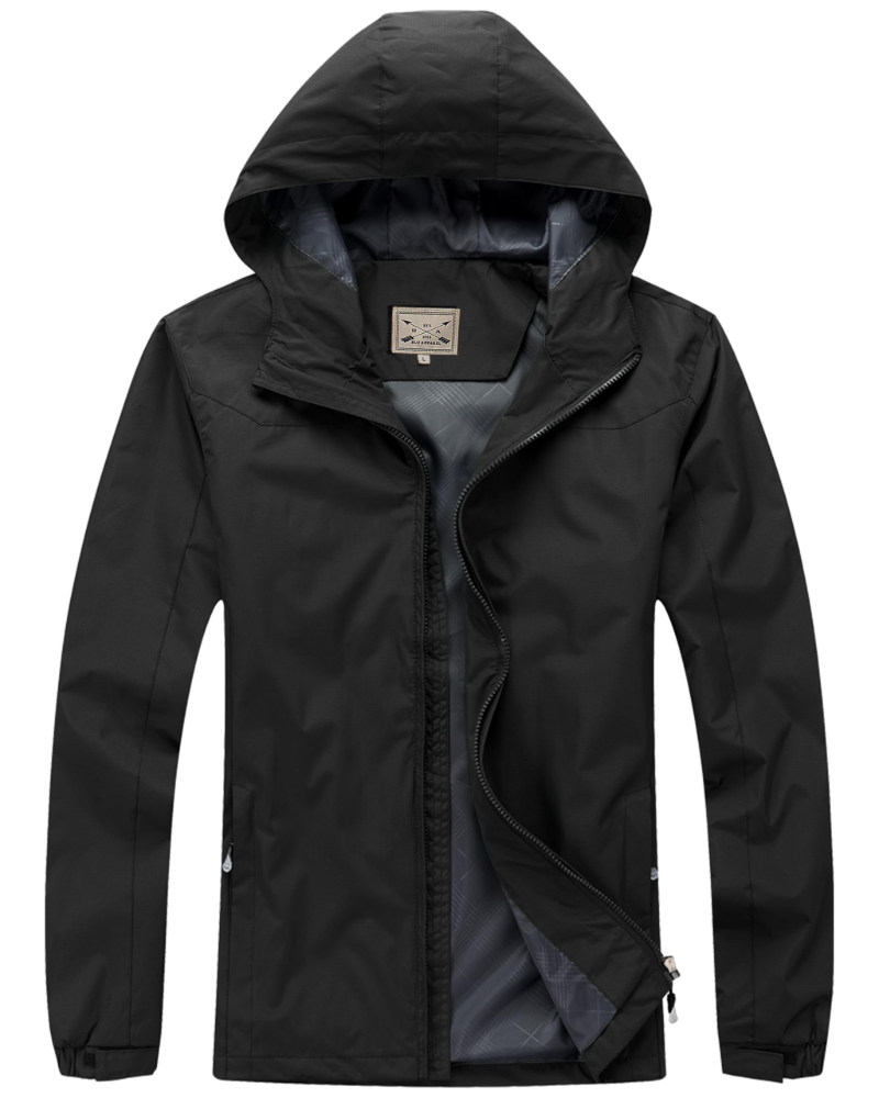 Bernard Men's Waterproof Jacket – Hooded Wind-Resistant Outdoor Zip Coat