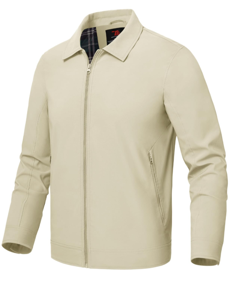 Colin Men's Harrington Jacket – Lightweight Zip-Up Casual Bomber Jacket