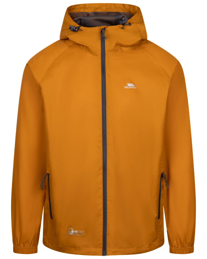 Hunter Men's Packable Waterproof Jacket – Hooded Outdoor Rain Coat with Zip Pockets