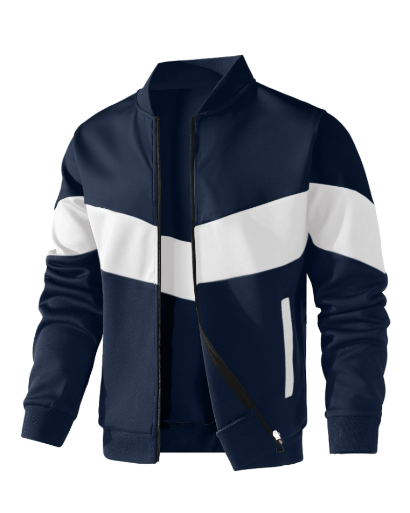 Jasper Men's Bomber Jacket – Full Zip Colour Block Casual Jacket