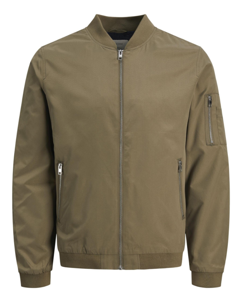 Sawyer Men's Lightweight Bomber Jacket – Zip-Up Ribbed Collar Casual Coat