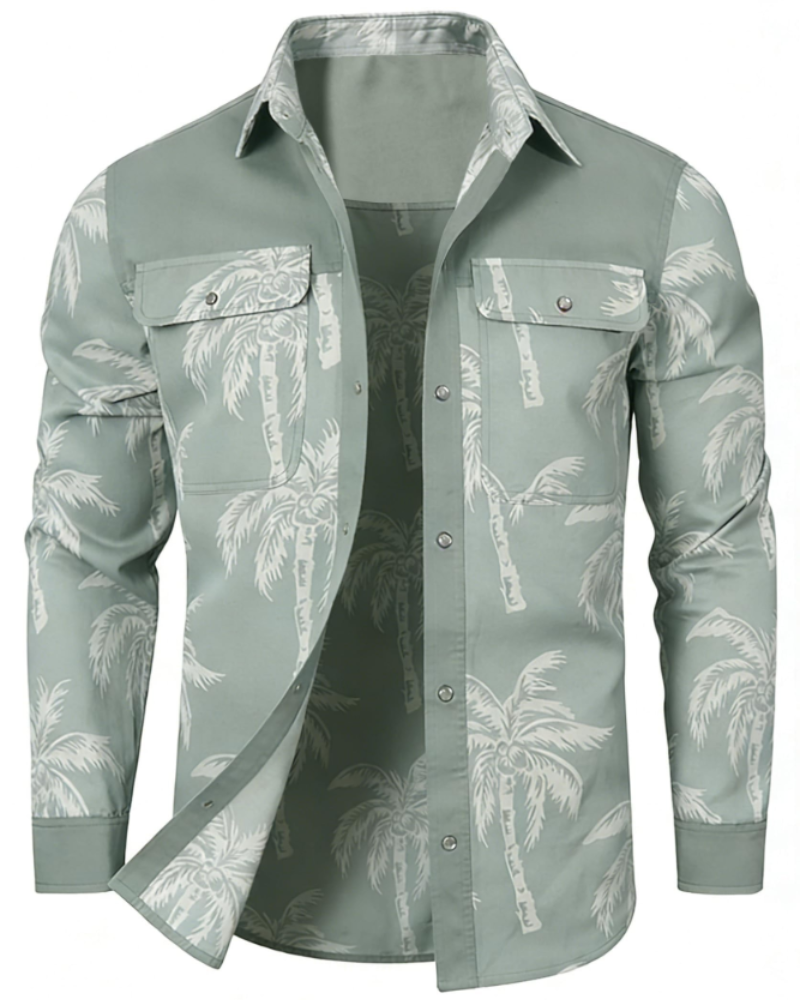 Wyatt Men's Checked Overshirt – Long Sleeve Snap Fastening Plaid Shirt Jacket