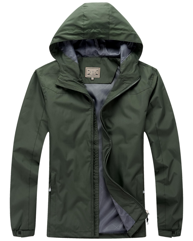 Bernard Men's Waterproof Jacket – Hooded Wind-Resistant Outdoor Zip Coat