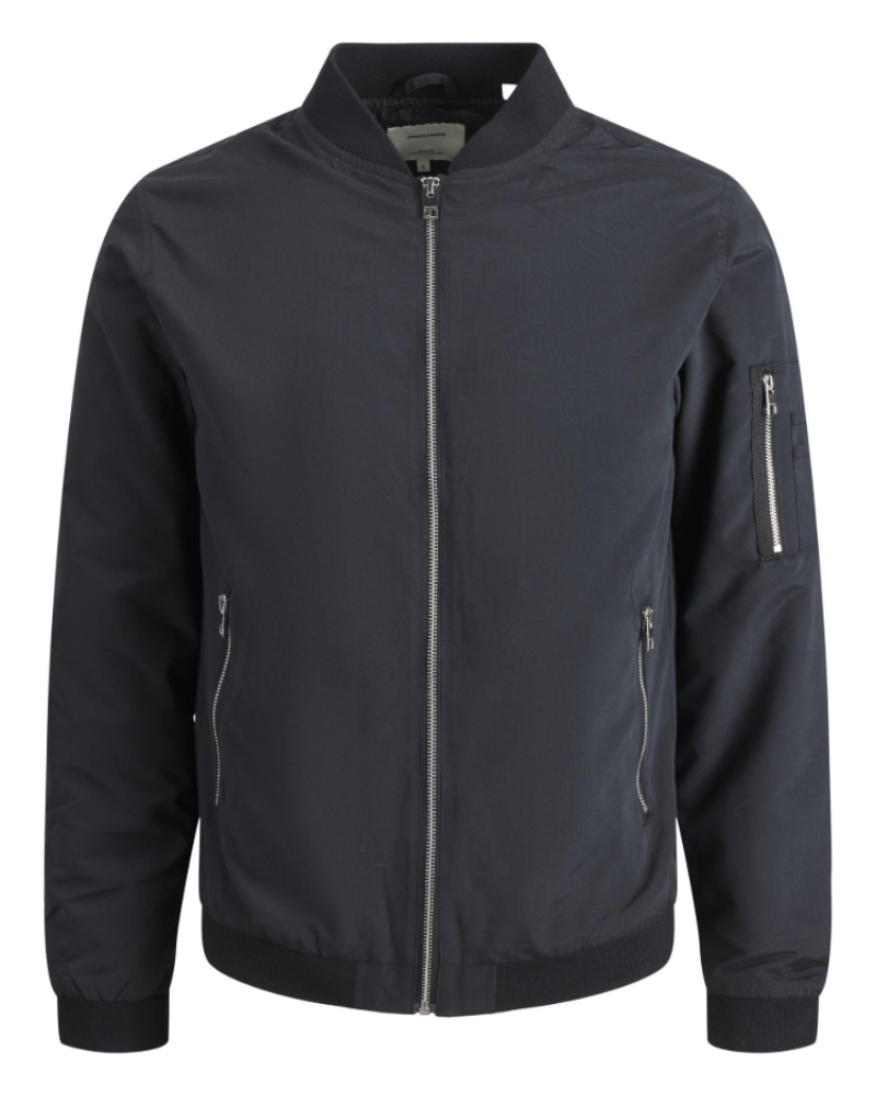 Sawyer Men's Lightweight Bomber Jacket – Zip-Up Ribbed Collar Casual Coat