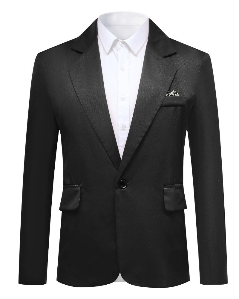 Caleb Men's Blazer – Slim Fit Single Breasted Notch Lapel Smart Suit Jacket