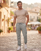 Brendan Men's Cargo Joggers – Regular Fit Stretch Work Trousers with Drawstring Waist