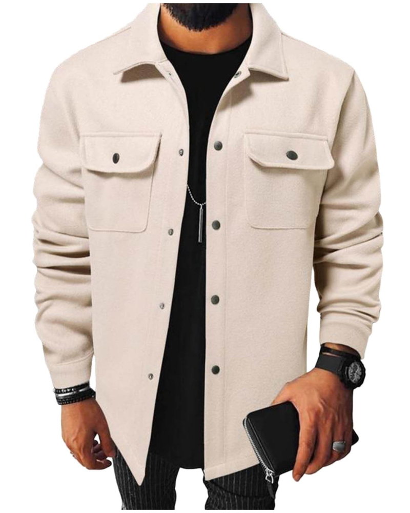Emmett Men's Button-Down Shirt – Slim Fit Long Sleeve Smart Casual Dress Shirt