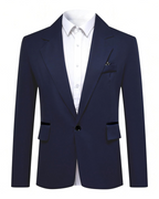 Caleb Men's Blazer – Slim Fit Single Breasted Notch Lapel Smart Suit Jacket