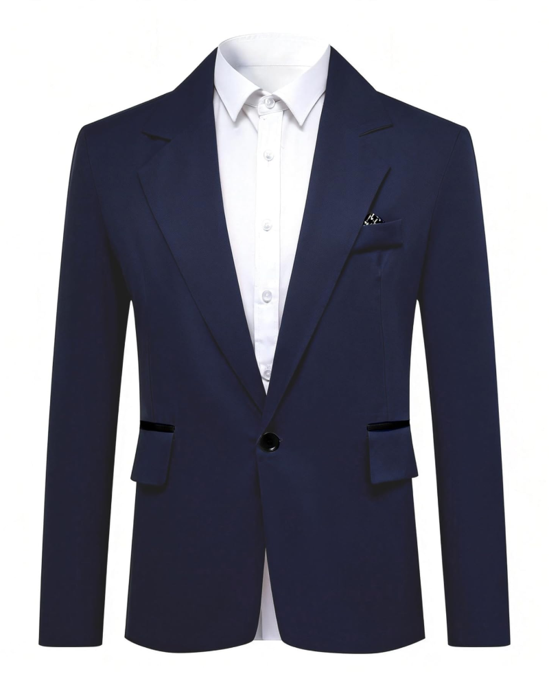 Caleb Men's Blazer – Slim Fit Single Breasted Notch Lapel Smart Suit Jacket