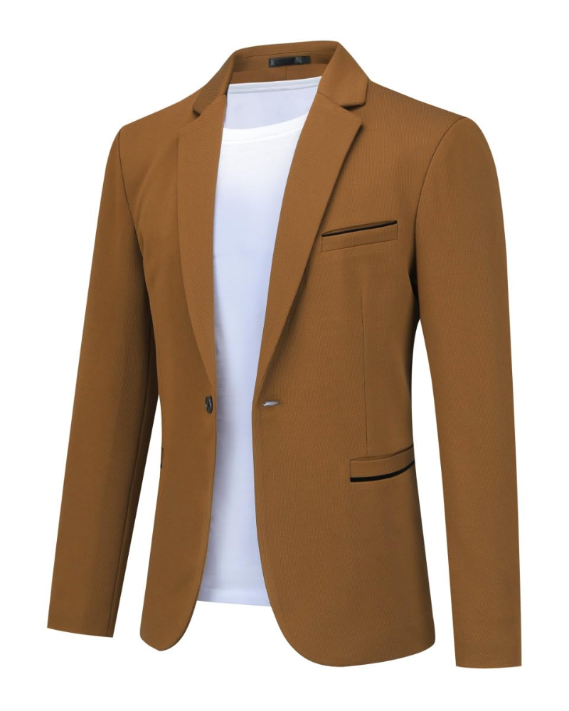 Callum Men's Blazer – Slim Fit Smart Suit Jacket with Stretch & Back Vent