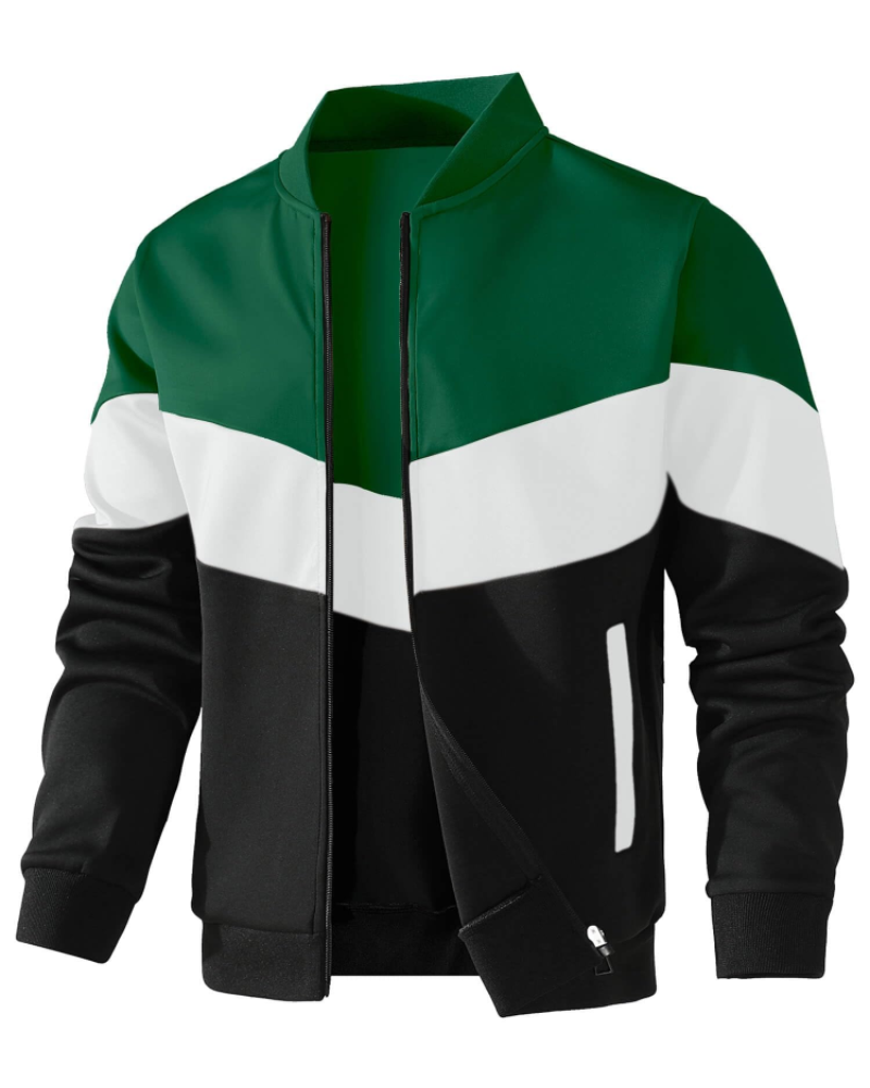 Jasper Men's Bomber Jacket – Full Zip Colour Block Casual Jacket