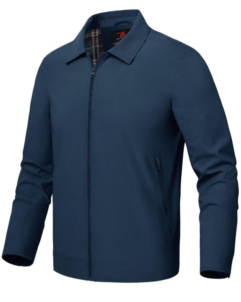 Colin Men's Harrington Jacket – Lightweight Zip-Up Casual Bomber Jacket