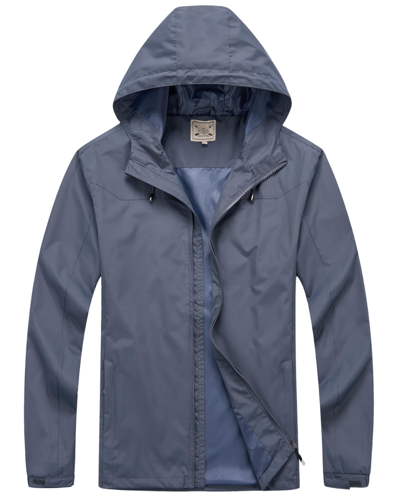 Bernard Men's Waterproof Jacket – Hooded Wind-Resistant Outdoor Zip Coat