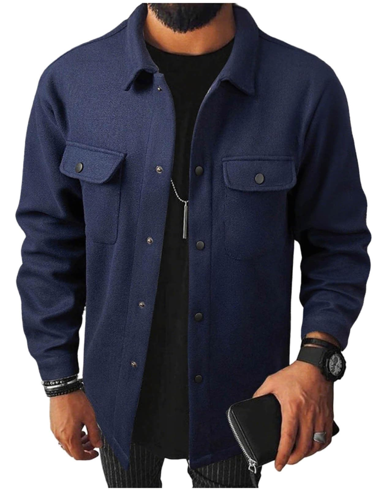 Emmett Men's Button-Down Shirt – Slim Fit Long Sleeve Smart Casual Dress Shirt