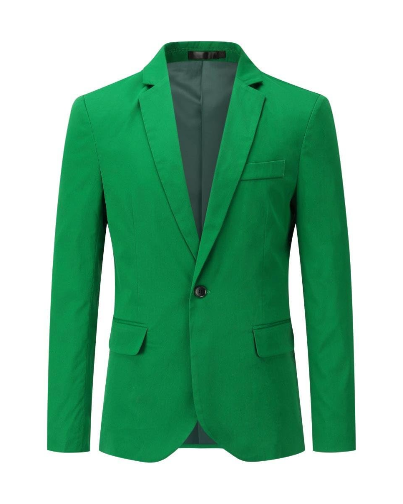 Evan Men's Blazer – Slim Fit One Button Smart Casual Suit Jacket with Notch Lapel