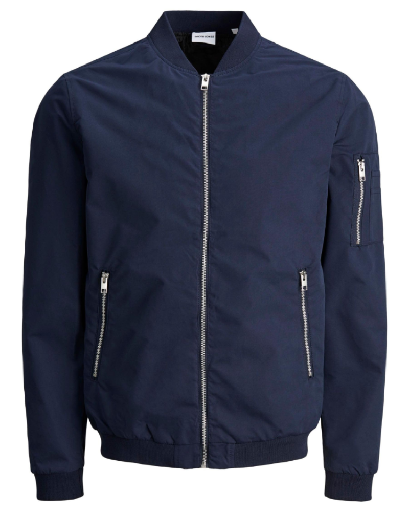 Sawyer Men's Lightweight Bomber Jacket – Zip-Up Ribbed Collar Casual Coat
