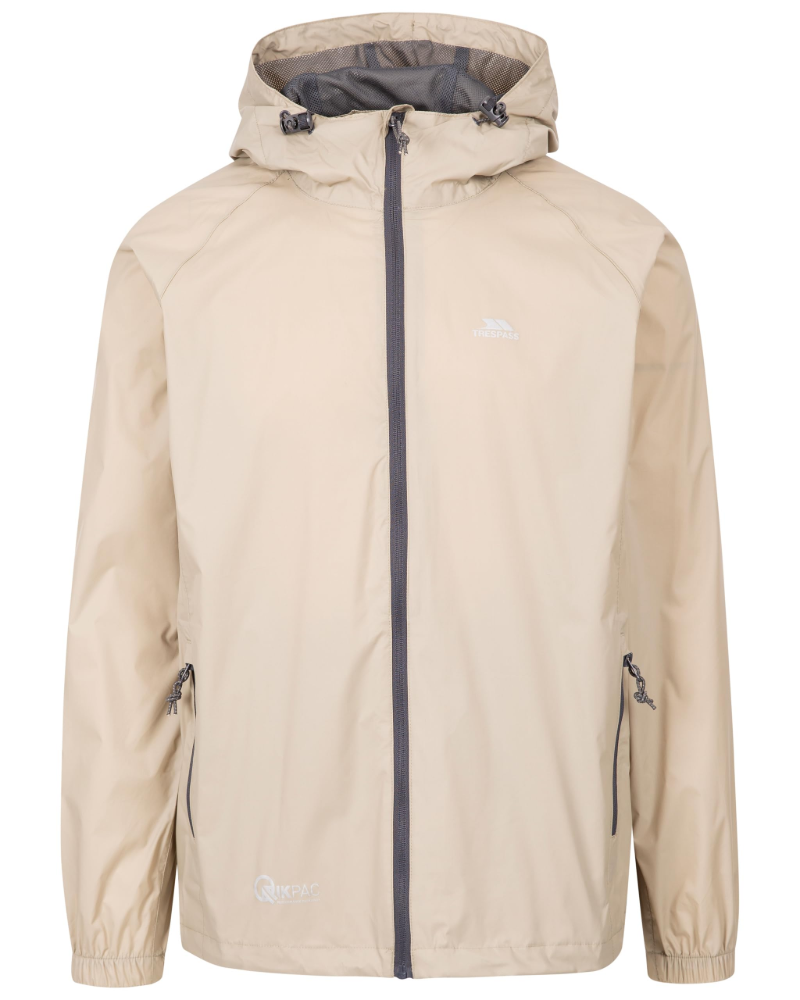 Hunter Men's Packable Waterproof Jacket – Hooded Outdoor Rain Coat with Zip Pockets