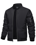 Asher Men's Bomber Jacket – Lightweight Zip-Up Jacket with Stand Collar