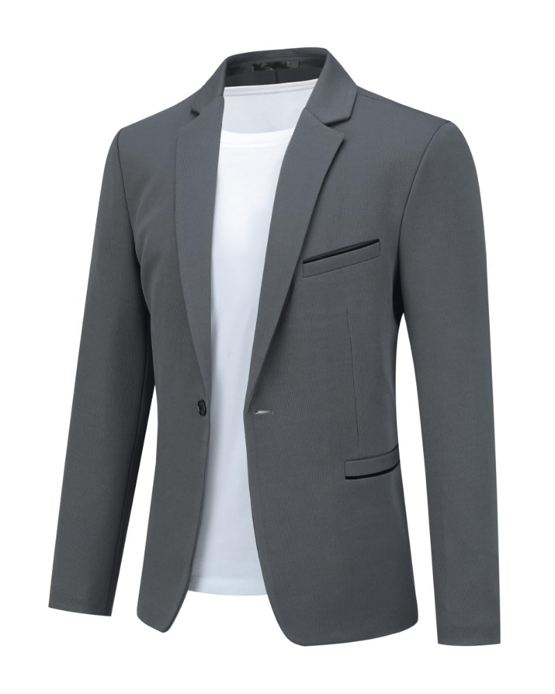 Callum Men's Blazer – Slim Fit Smart Suit Jacket with Stretch & Back Vent