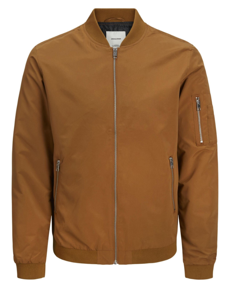 Sawyer Men's Lightweight Bomber Jacket – Zip-Up Ribbed Collar Casual Coat