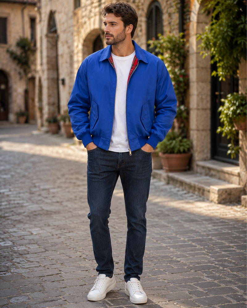 Gordon Men's Harrington Jacket – Zip-Up Jacket with Tartan Lining