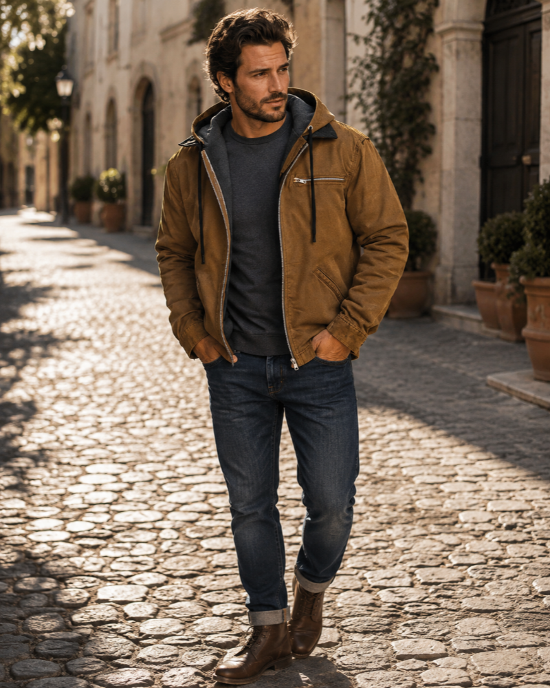 Declan Men's Leather Jacket – Genuine Leather Smart Casual Zip Up Coat