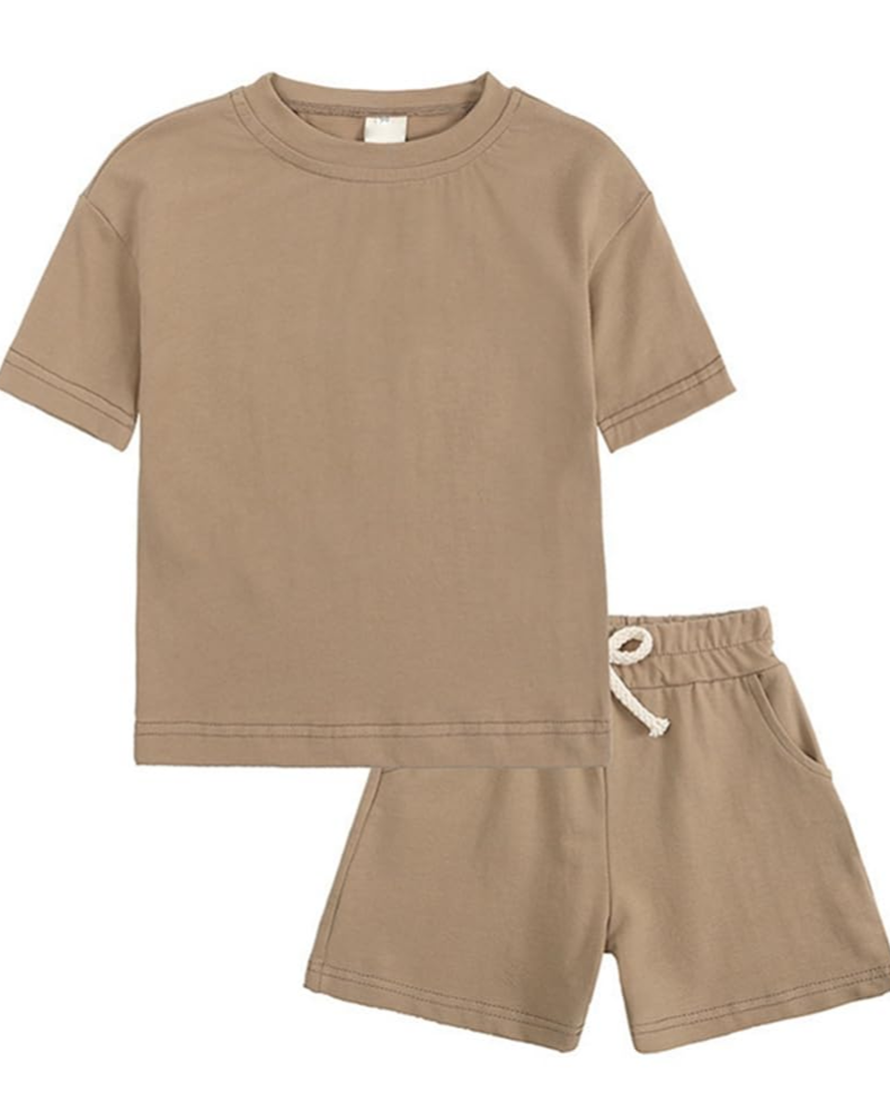 Ethan Kids' Cotton T-Shirt & Shorts Set – 2 Piece Crew Neck Summer Outfit