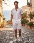 Ethan Cotton Linen Shirt & Shorts Set – Casual Summer Co-Ord