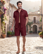 Nathan Men's Shirt & Shorts Set – Button-Up Casual Summer Co-Ord