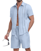 Nathan Men's Shirt & Shorts Set – Button-Up Casual Summer Co-Ord