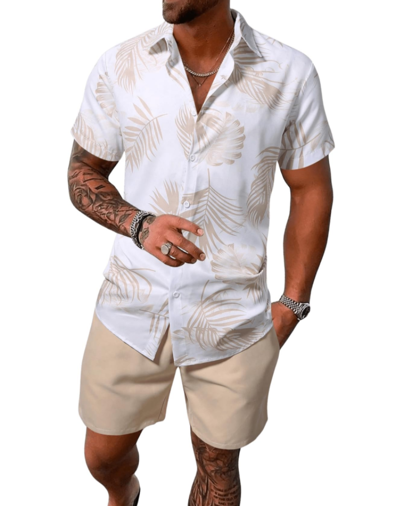 Connor Men's Tropical Shirt & Shorts Set – Casual Summer Holiday Co-Ord