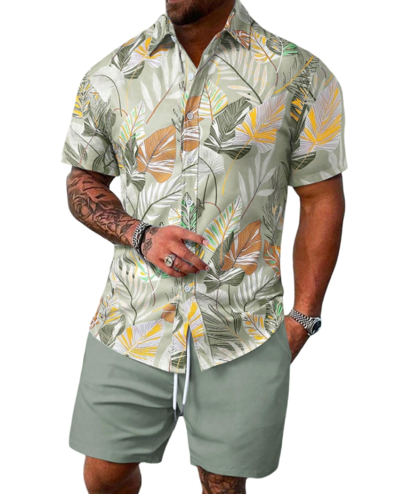 Connor Men's Tropical Shirt & Shorts Set – Casual Summer Holiday Co-Ord