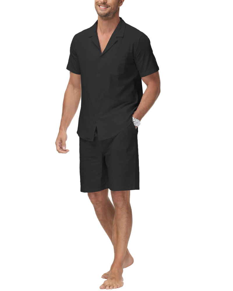Ethan Cotton Linen Shirt & Shorts Set – Casual Summer Co-Ord
