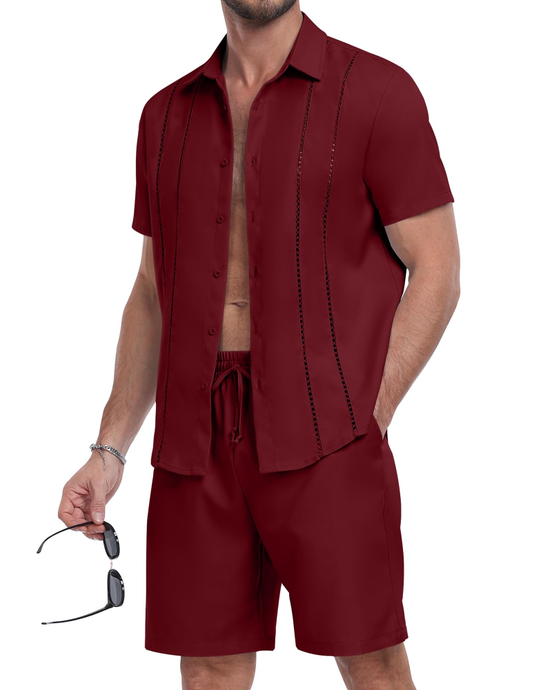 Nathan Men's Shirt & Shorts Set – Button-Up Casual Summer Co-Ord