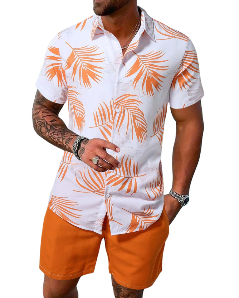 Connor Men's Tropical Shirt & Shorts Set – Casual Summer Holiday Co-Ord