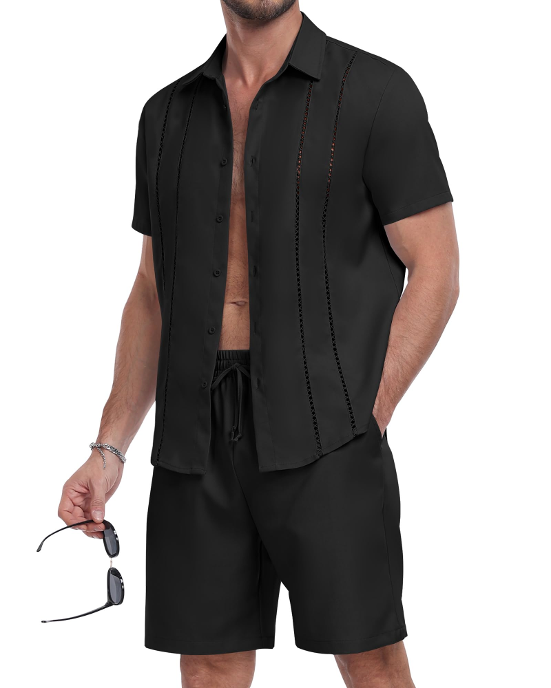 Nathan Men's Shirt & Shorts Set – Button-Up Casual Summer Co-Ord