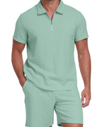Hamish Men's Polo & Shorts Set – 1/4 Zip Knitted Summer Co-Ord