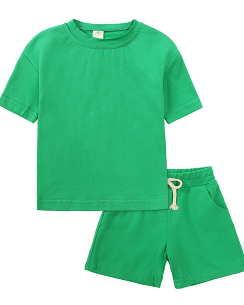 Ethan Kids' Cotton T-Shirt & Shorts Set – 2 Piece Crew Neck Summer Outfit