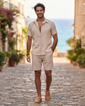 Elliot Men's Cotton Shirt & Shorts Set – Short Sleeve Casual Summer Co-Ord