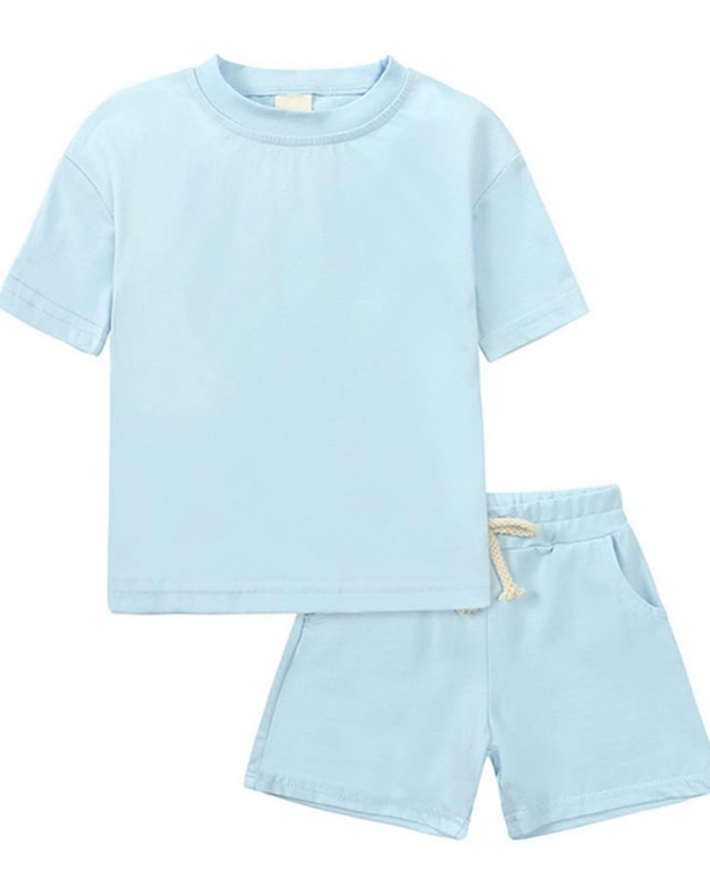 Ethan Kids' Cotton T-Shirt & Shorts Set – 2 Piece Crew Neck Summer Outfit