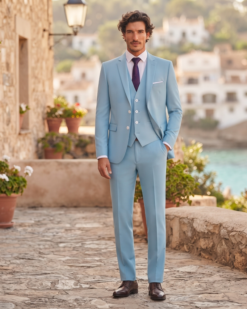 Harrison Men's 3 Piece Suit – Slim Fit Wedding & Business Formal Suit Set