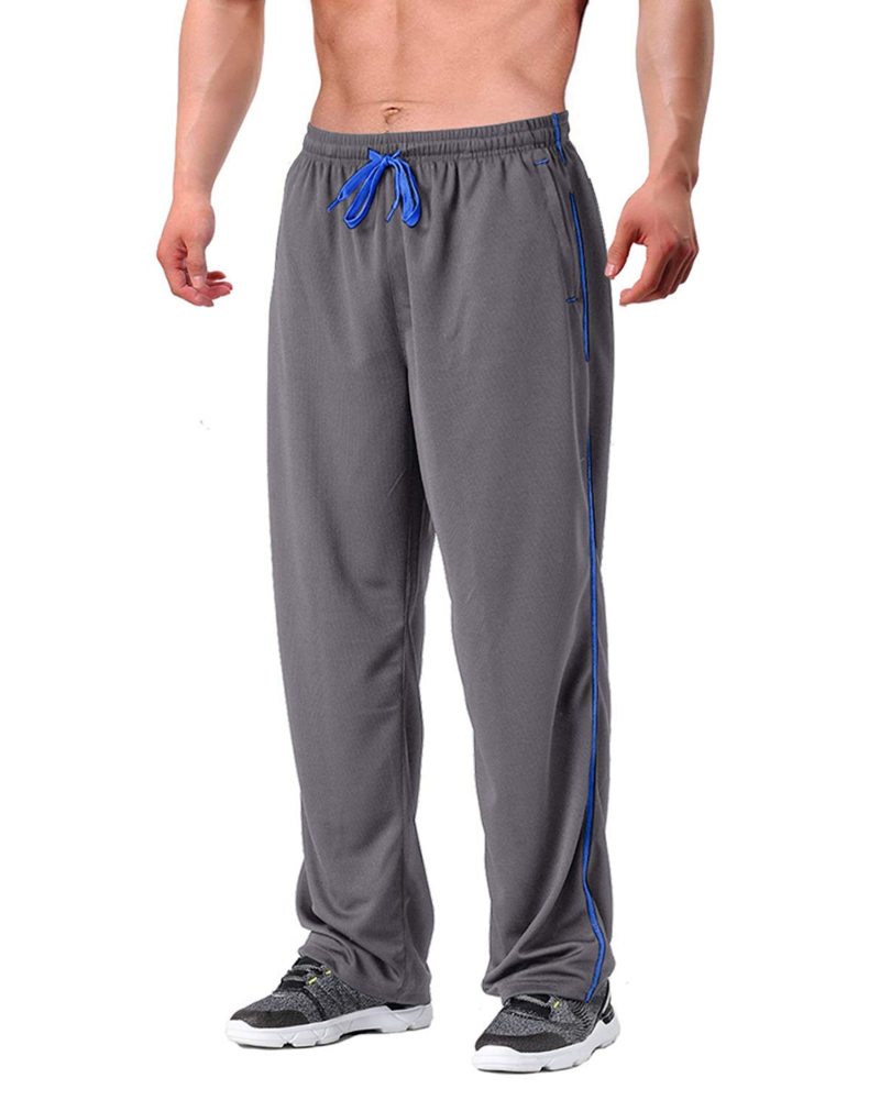 Colton Men's Straight Leg Joggers – Quick-Drying Drawstring Track Trousers with Zip Pockets