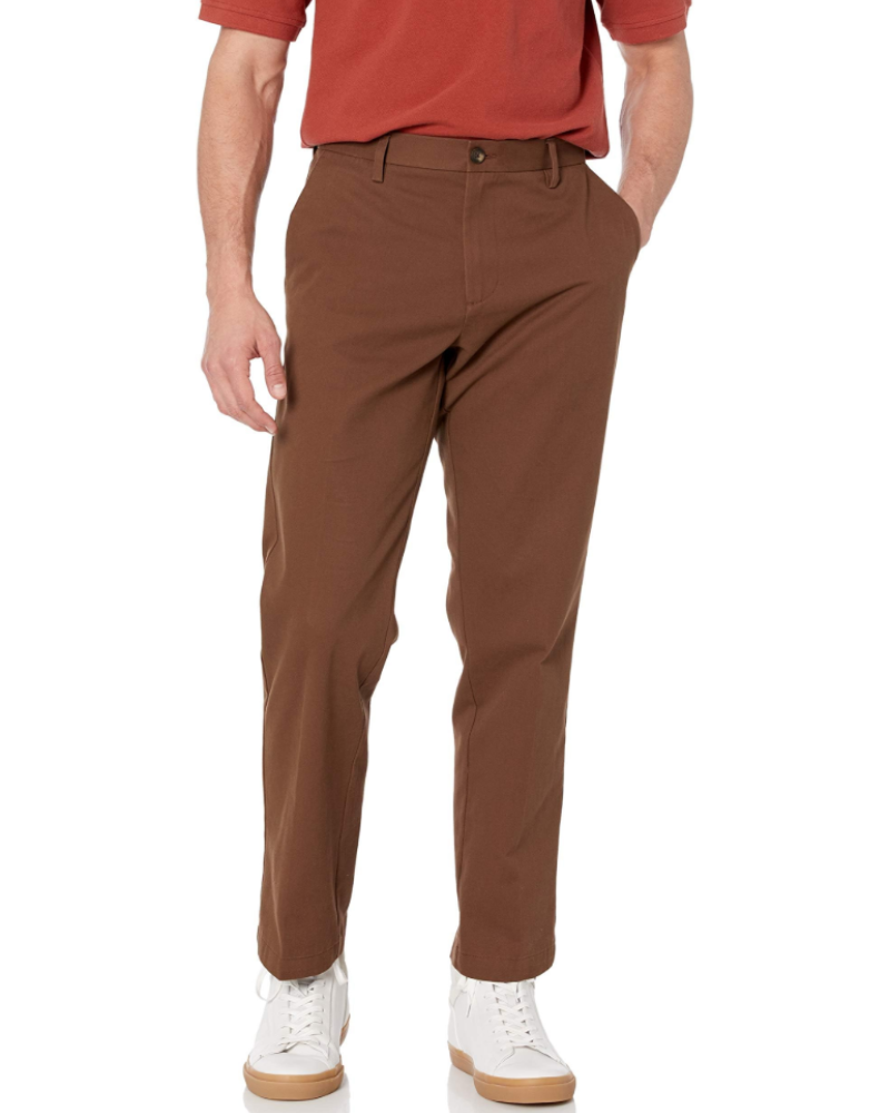 Preston Men's Chino Trousers – Straight Leg Cotton Blend Flat Front Smart Casual Trousers