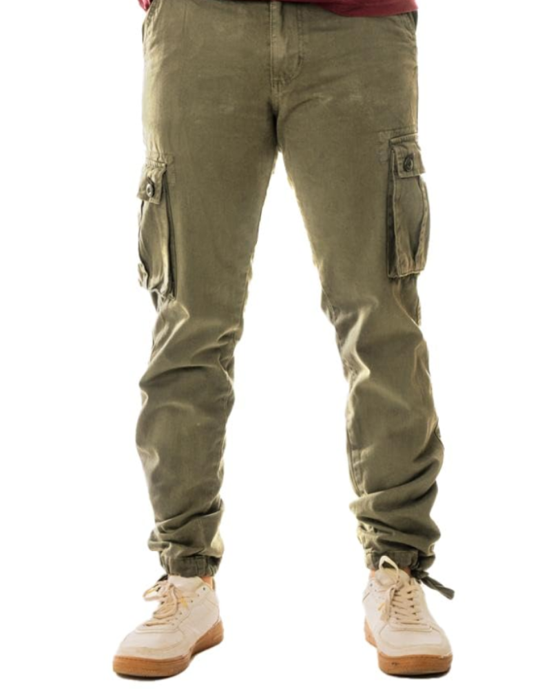 Rhys Men's Cargo Trousers – Cotton Work Pants with 6 Utility Pockets