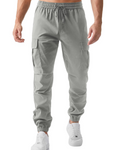 Easton Men's Cargo Joggers – Regular Fit Stretch Trousers with Drawstring Waist & Pockets