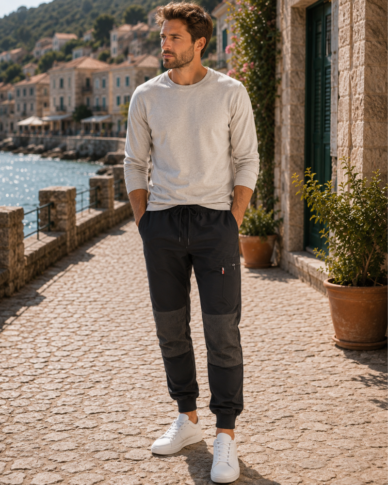 Jasper Men's Work Joggers – Stretch Slim Fit Work Trousers with Reinforced Knees