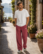 Blake Men's Corduroy Trousers – Loose Fit Drawstring Casual Straight Leg Pants