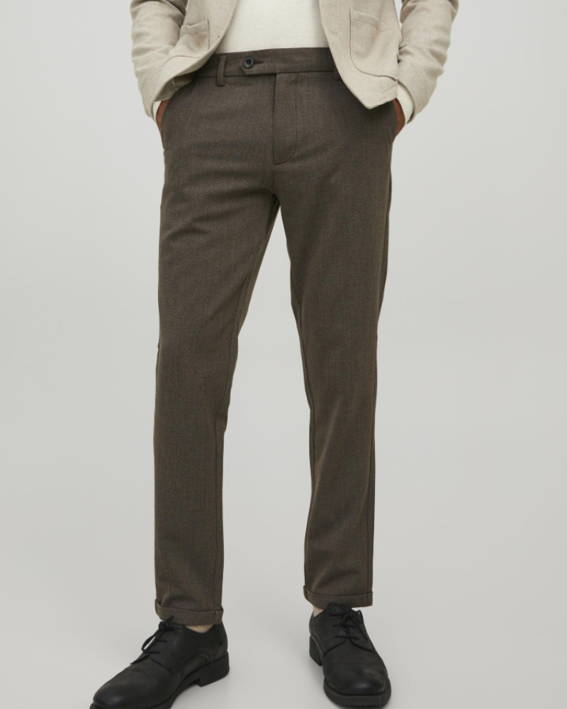 Graham Men's Slim Fit Chino Trousers – 2 Pack Stretch Cotton Zip-Fly Pants