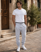 Matthias Men's Cotton Joggers – Stretch Fit, Elastic Waist & Side Pockets